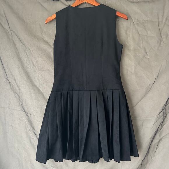 ❌SOLD❌ Camila Coelho Black Faux Leather Pleated Mini Dress Size XS - Picture 8 of 11